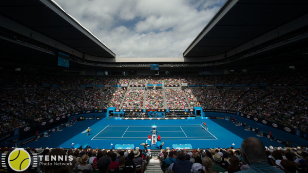 Kei Nishikori (JPN) and Rafael Nadal (ESP) - Ambience - General Shots Tennis - Australian Open - Grand Slam - Melbourne Park - 2014 - Melbourne - Australia - 20 January 2014. © Tennis Photo Network